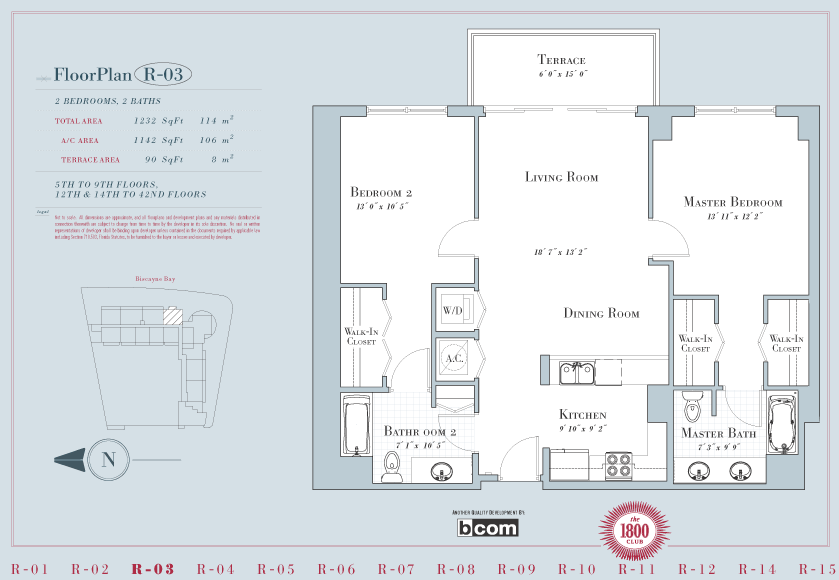 1800 Club Condo Floor Plans